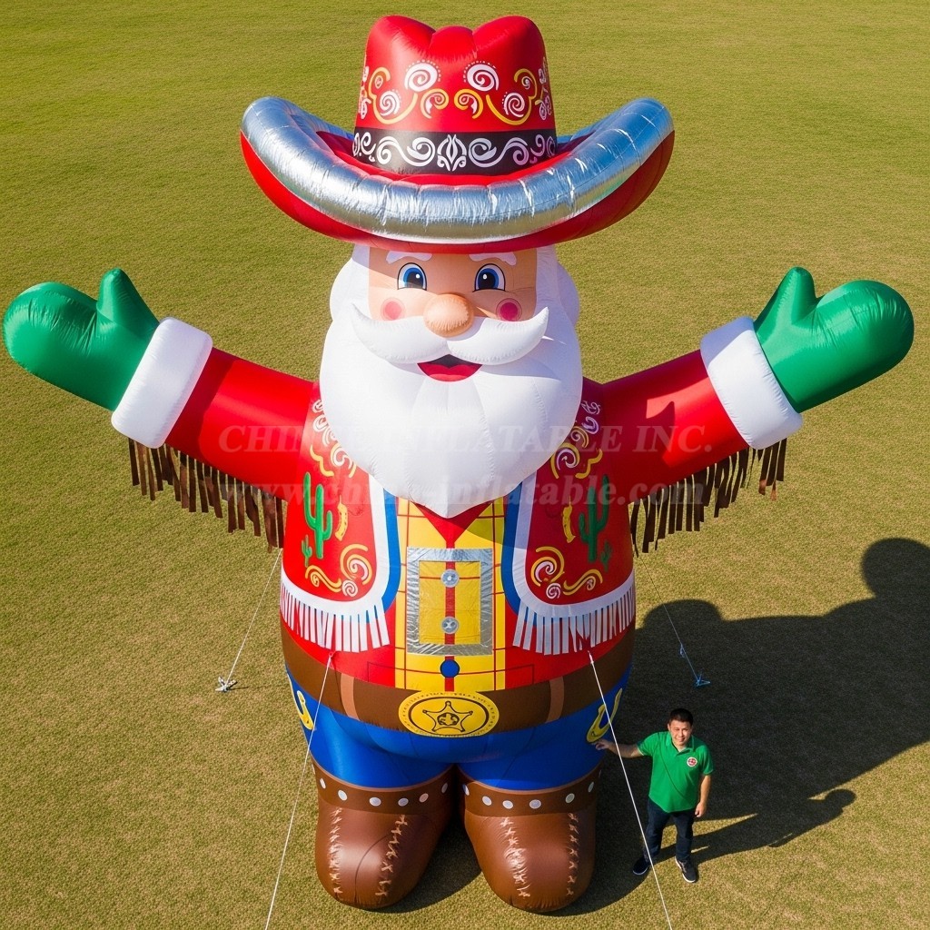 Cartoon3-584 Cowboy Santa Claus Inflatable Cartoon