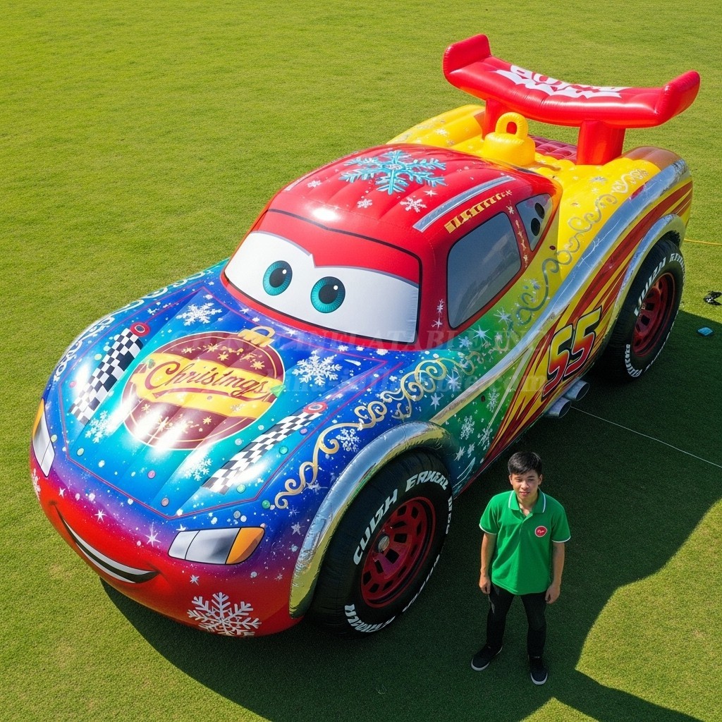 Cartoon3-626 Christmas Racing Car Inflatable Cartoons