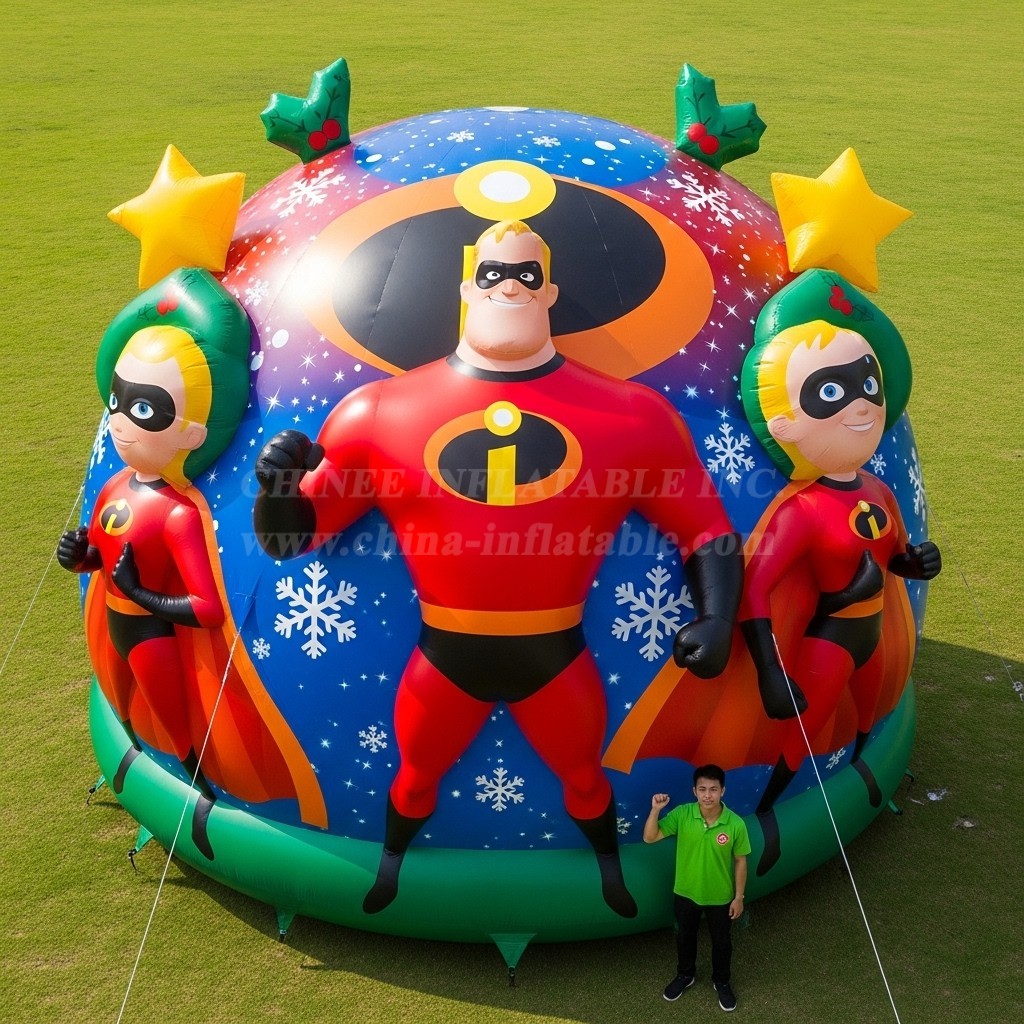 Cartoon3-681 The Incredibles Christmas Snow Globe Event Party Decoration