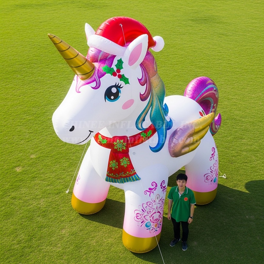 Cartoon3-687 Christmas Unicorn Inflatable Cartoons