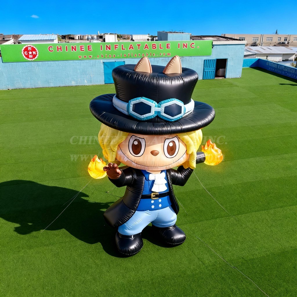 Cartoon3-695 Pop Mart Labubu Sabo One Piece Theme Inflatable Cartoons