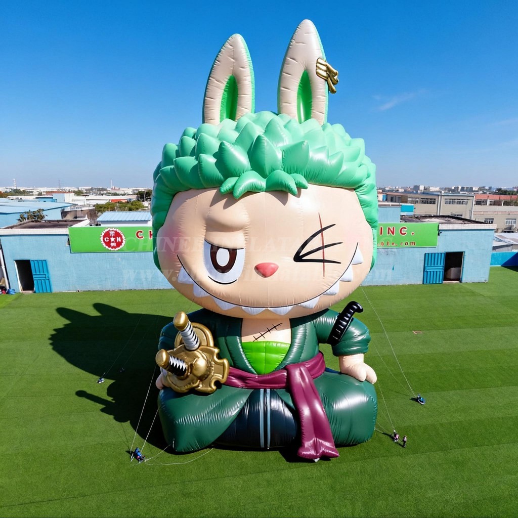 Cartoon3-702 Pop Mart Labubu Roronoa Zoro Inflatable Cartoons