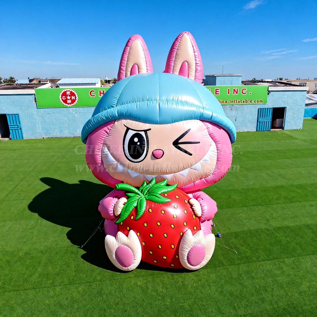 Cartoon3-706 Pop Mart Labubu with Strawberry Inflatable Cartoon