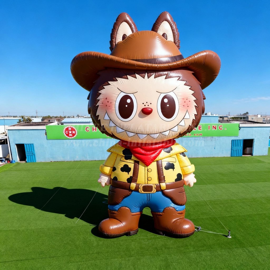 Cartoon3-709 Pop Mart Labubu Cowboy Theme Inflatable Cartoon
