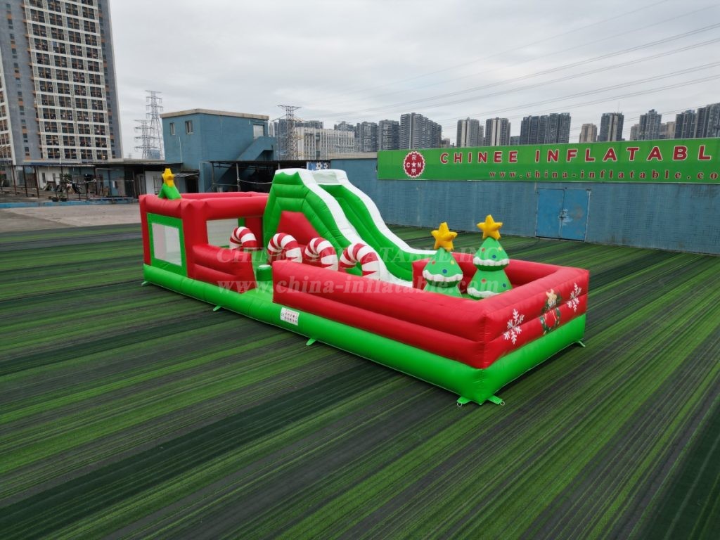 T7-3520B Christmas Themed Inflatable Obstacle Course