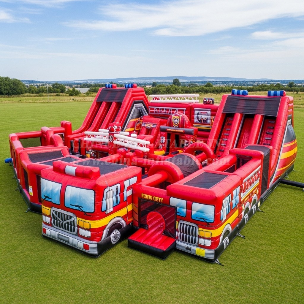 GF2-596 Firetruck Theme Inflatable Park