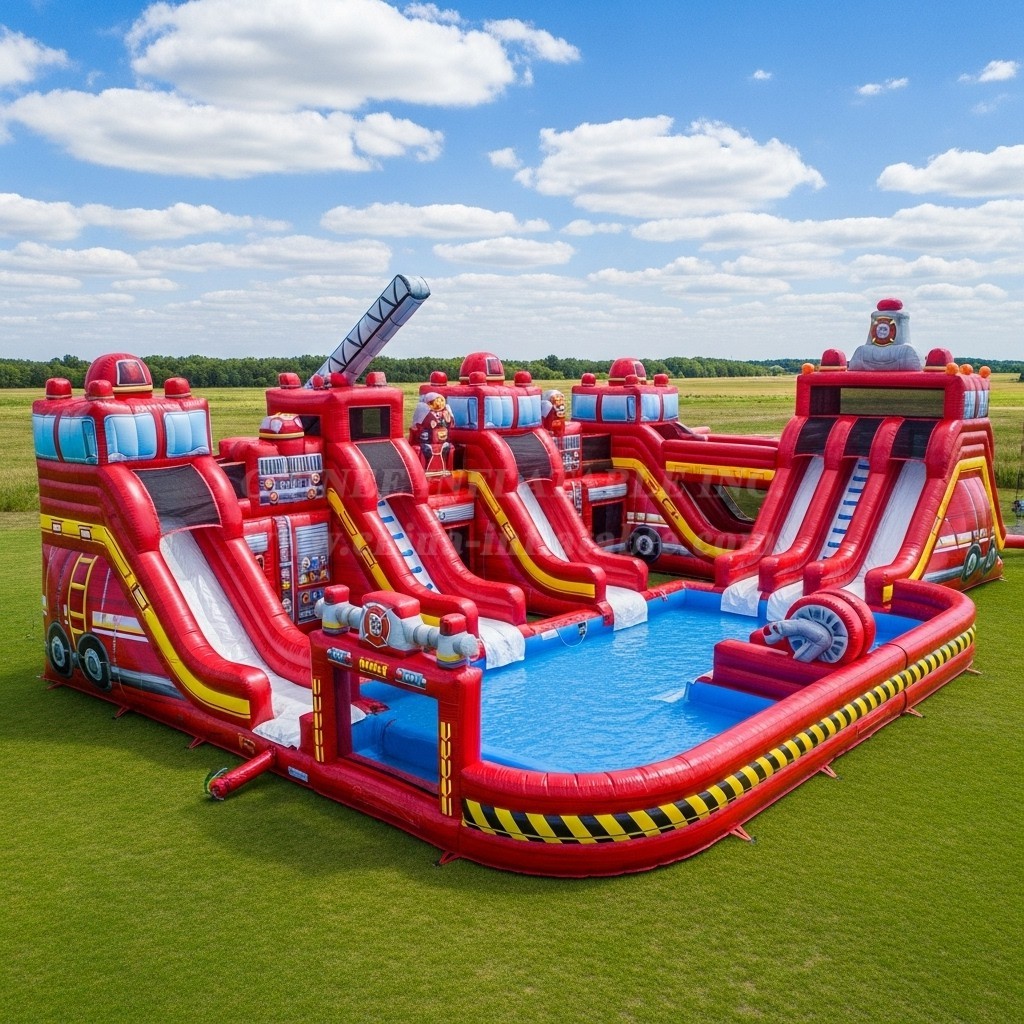 Pool3-468 Firetruck Theme Pool Water Park