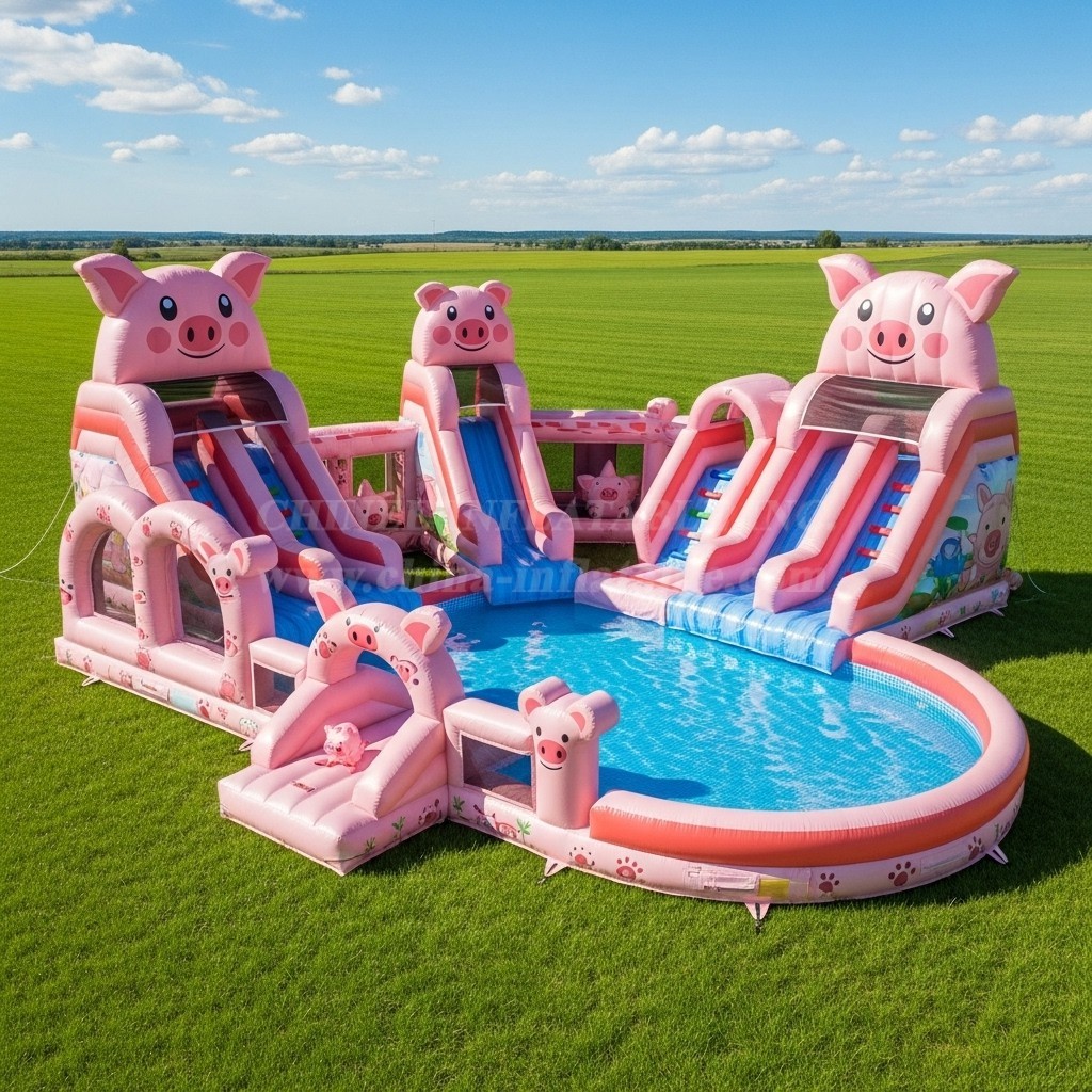 Pool3-510 Pig Theme Pool Water Park