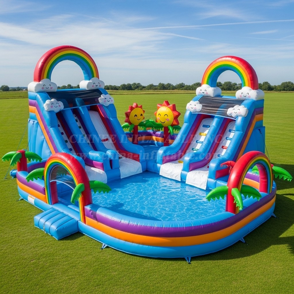 Pool3-518 Rainbow Theme Pool Water Park