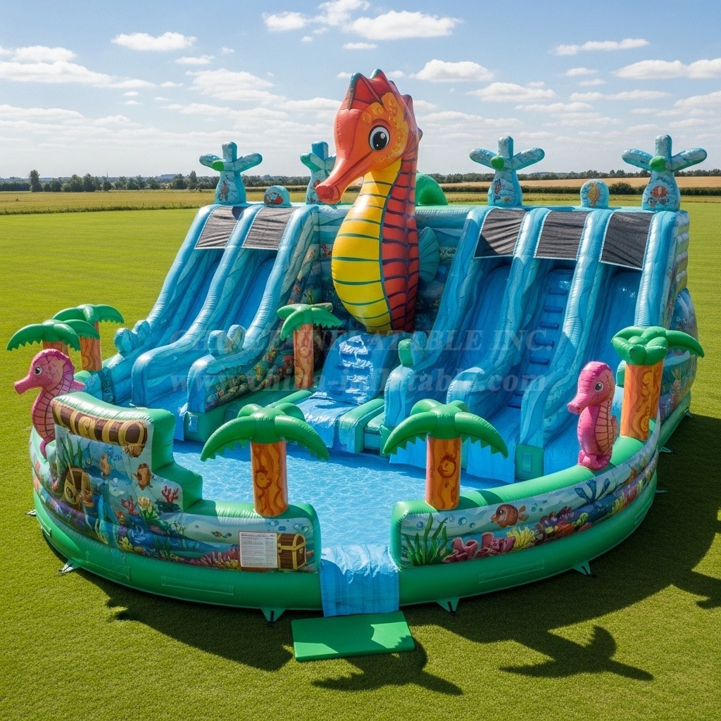 Pool3-525 Seahorse Theme Pool Water Park