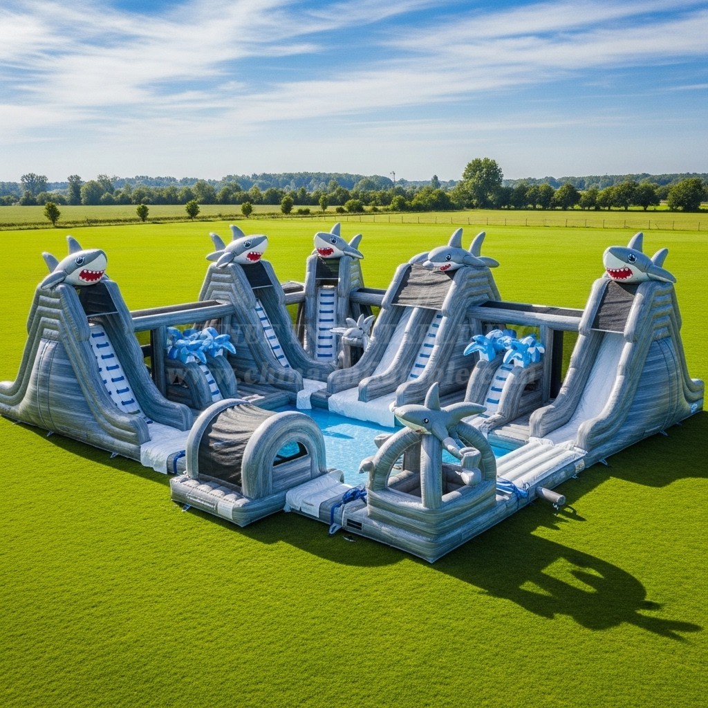 Pool3-526 Shark Theme Pool Water Park