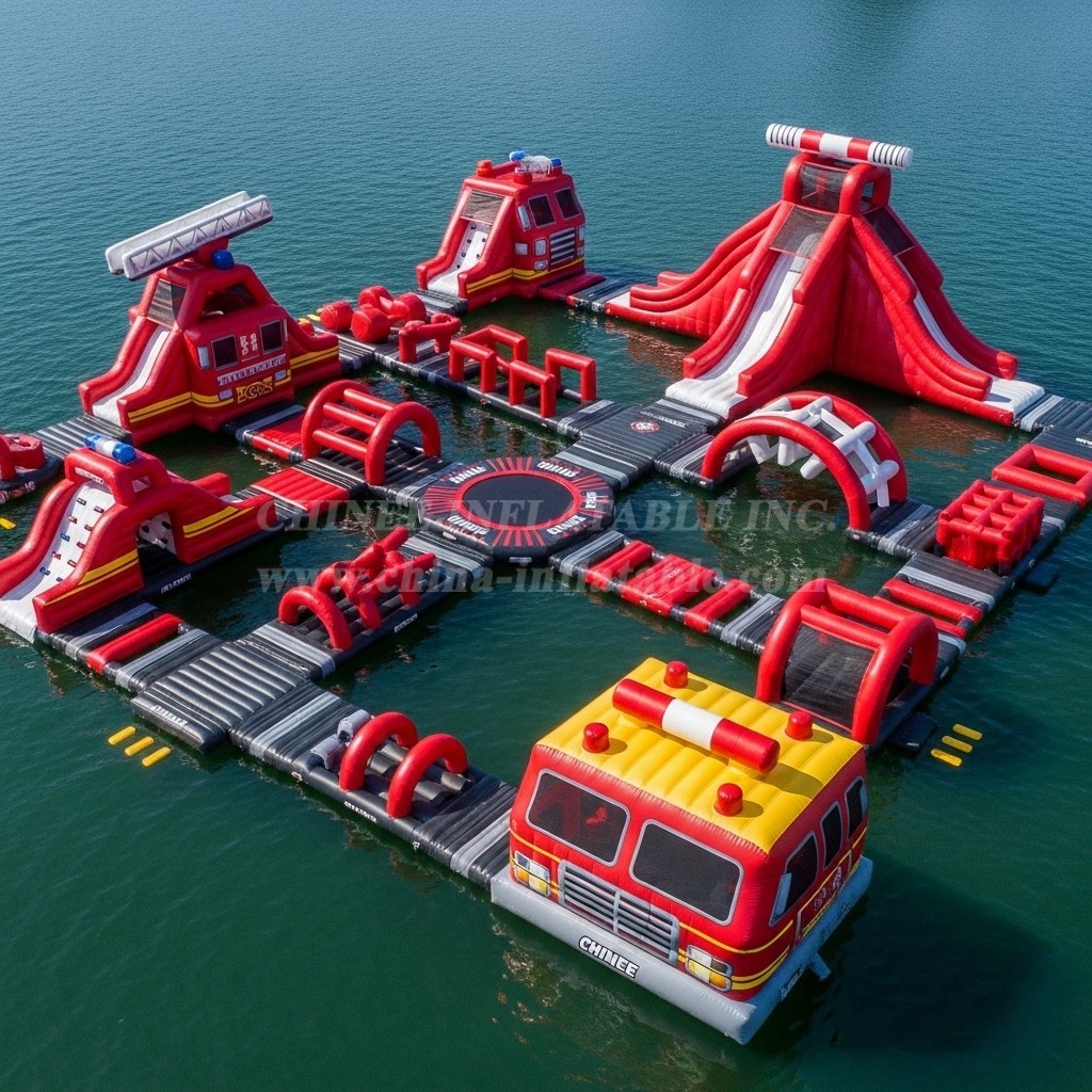 S460 Firetruck Theme Inflatable Water Park