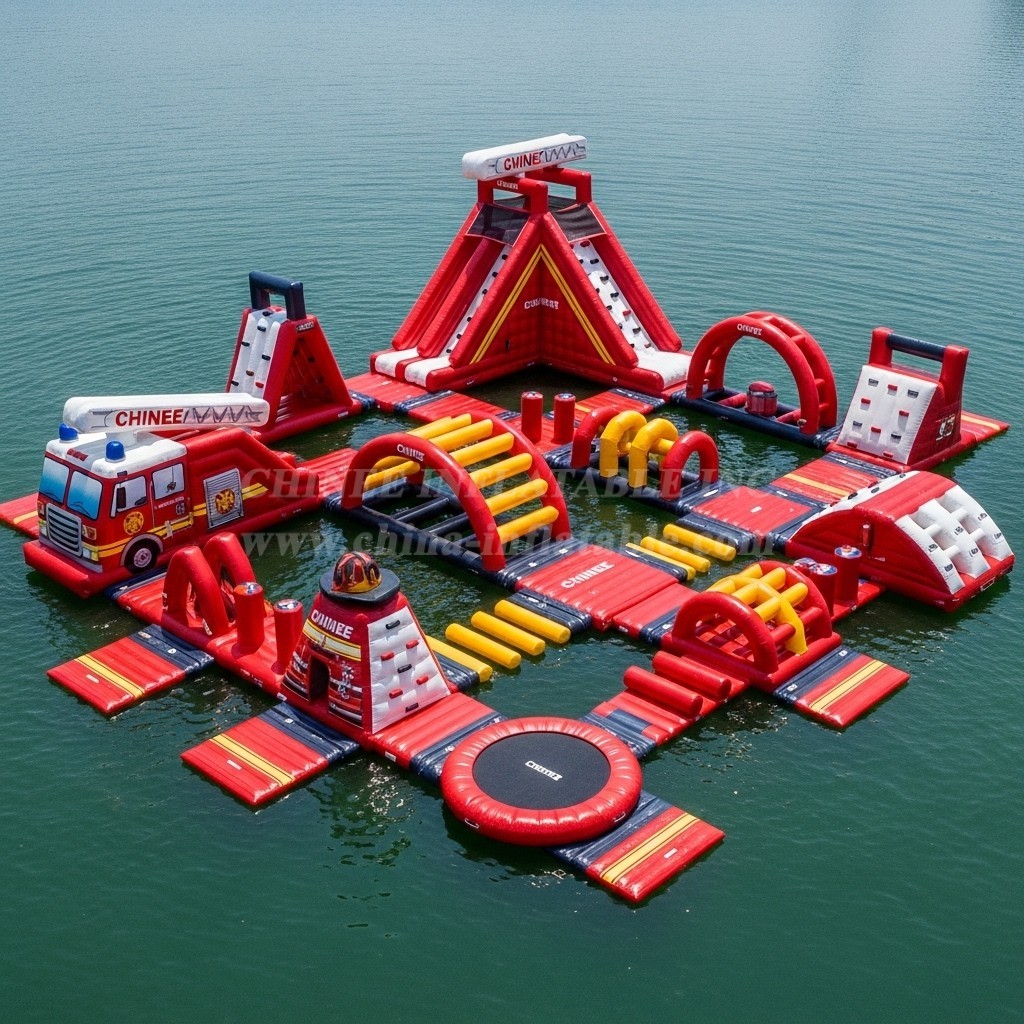 S461 Firetruck Theme Inflatable Water Park