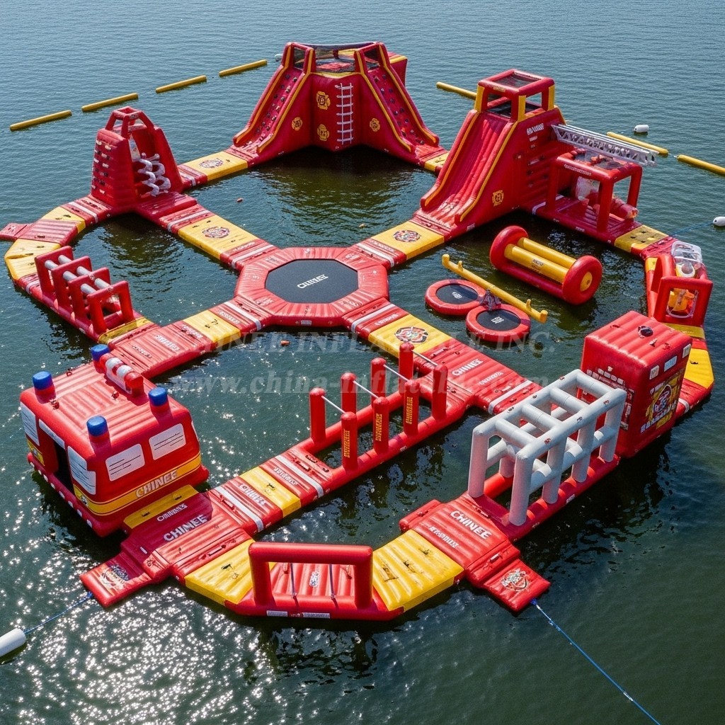 S462 Firetruck Theme Inflatable Water Park