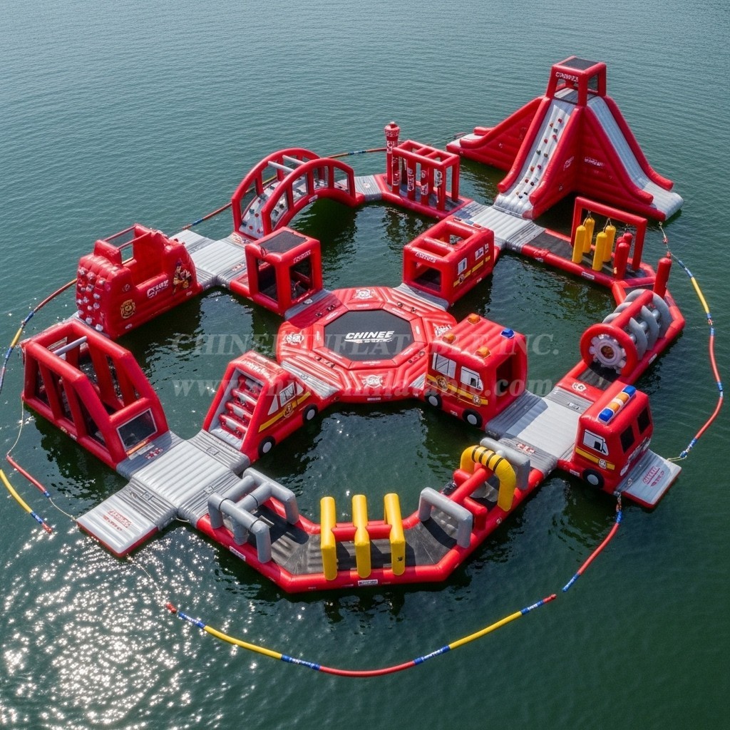S464 Firetruck Theme Inflatable Water Park