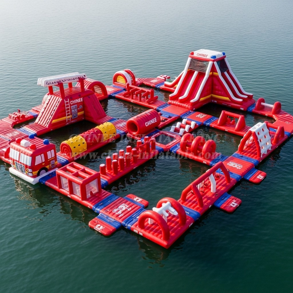 S467 Firetruck Theme Inflatable Water Park