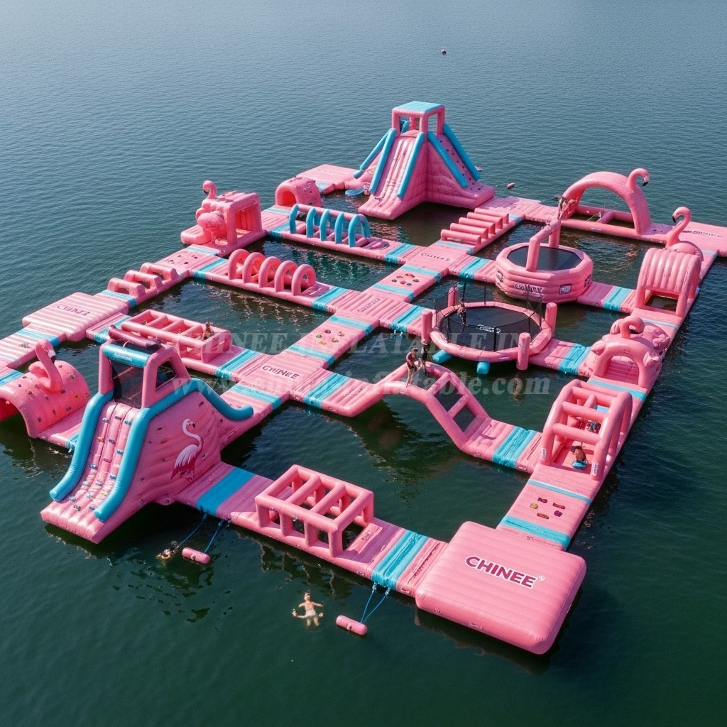 S472 Flamingo Theme Inflatable Water Park