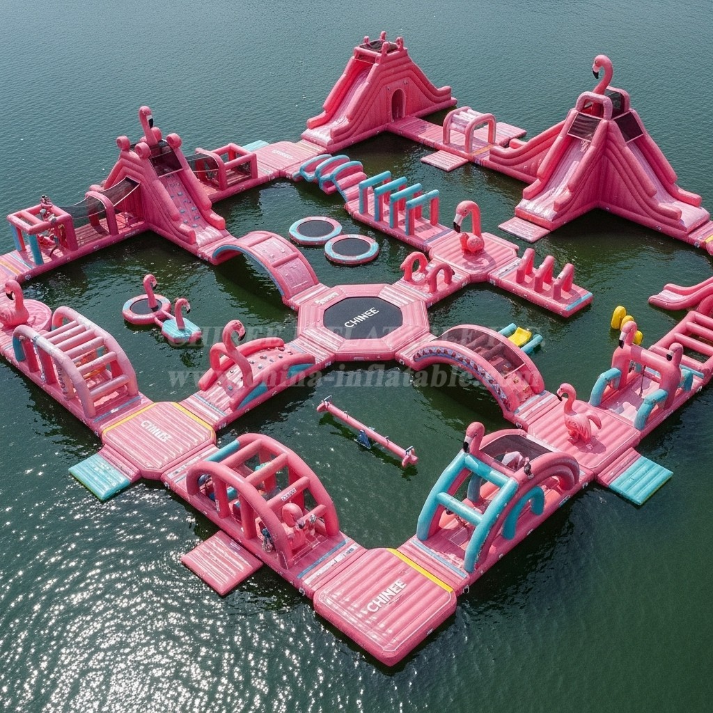 S475 Flamingo Theme Inflatable Water Park