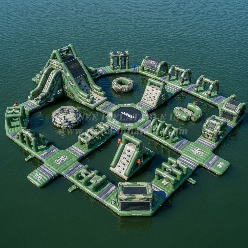 S507 Military Style Theme Inflatable Water Park