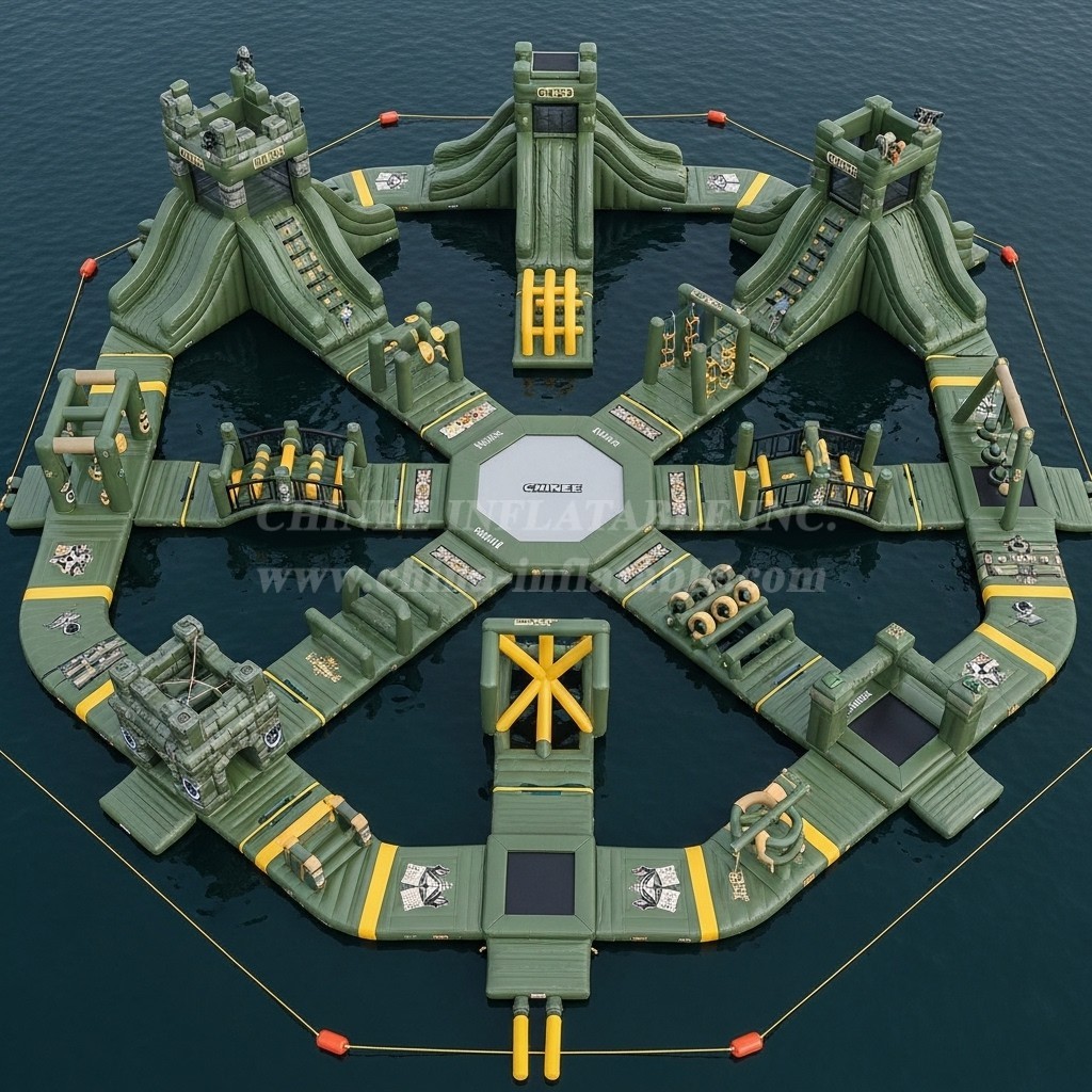 S511 Military Style Theme Inflatable Water Park