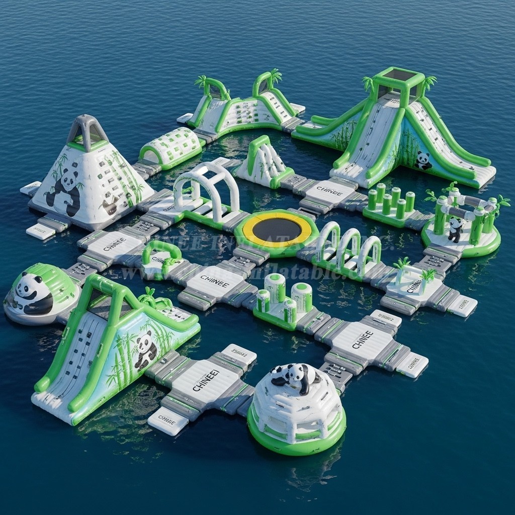 S534 Panda Theme Inflatable Water Park
