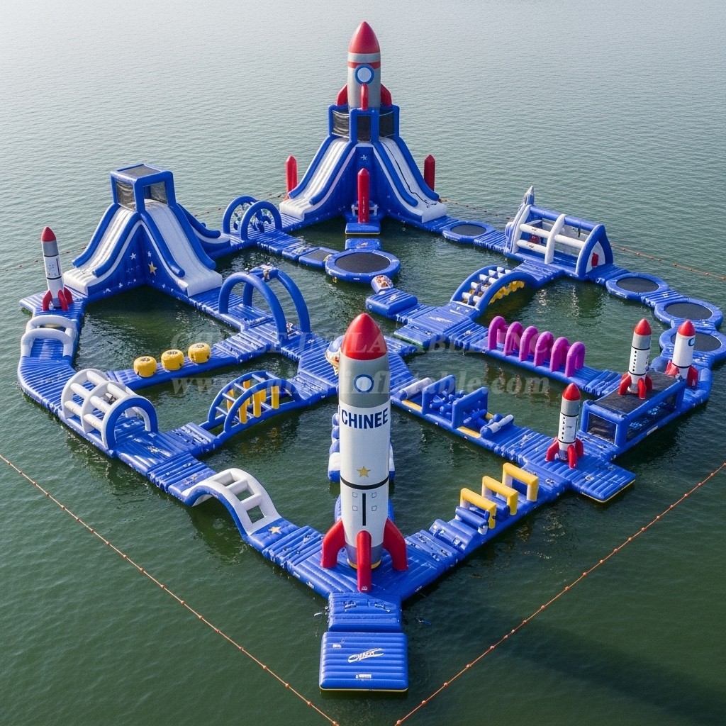 S546 Rocket Theme Inflatable Water Park