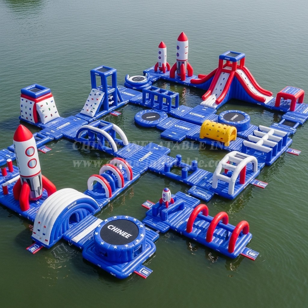 S548 Rocket Theme Inflatable Water Park