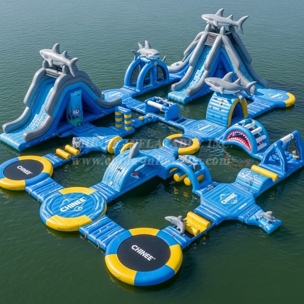 S557 Shark Theme Inflatable Water Park