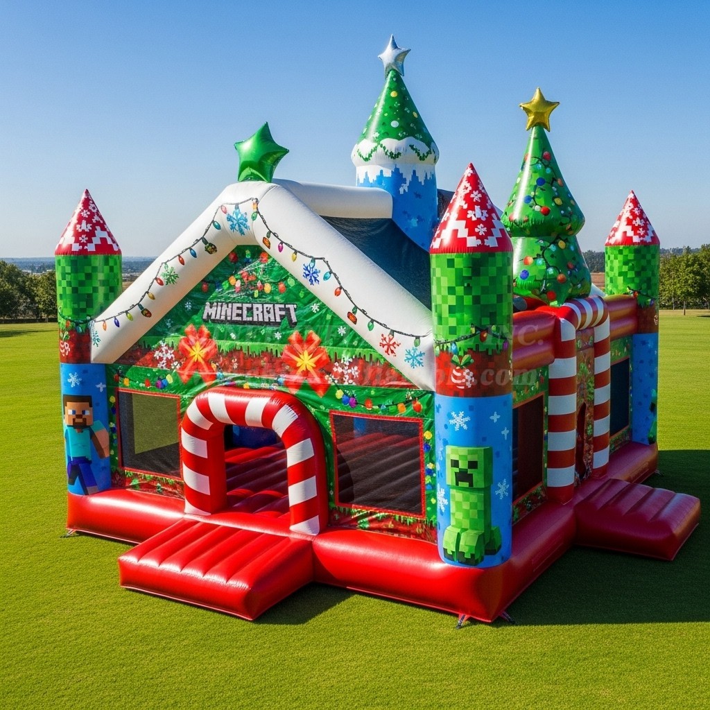 T2-8594 Minecraft Christmas Theme Inflatable Castles