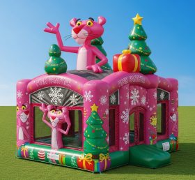 T2-8596 Pink Panther Christmas Inflatable Bouncer