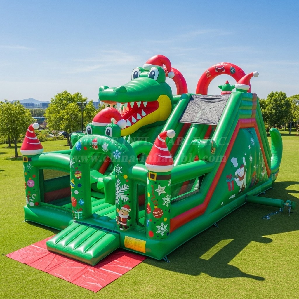 T2-8618 Crocodile Christmas Theme Inflatable Combos
