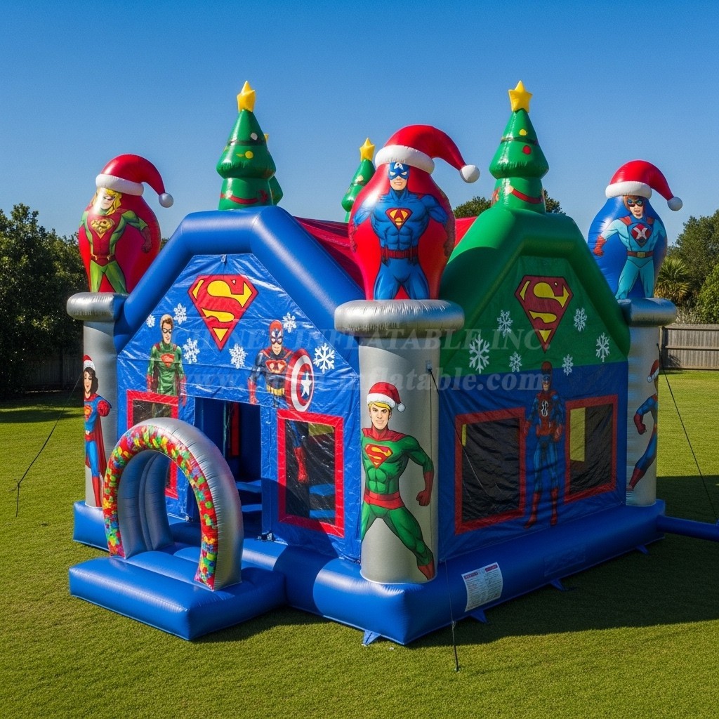 T2-8643 Superhero Christmas Inflatable Bouncer