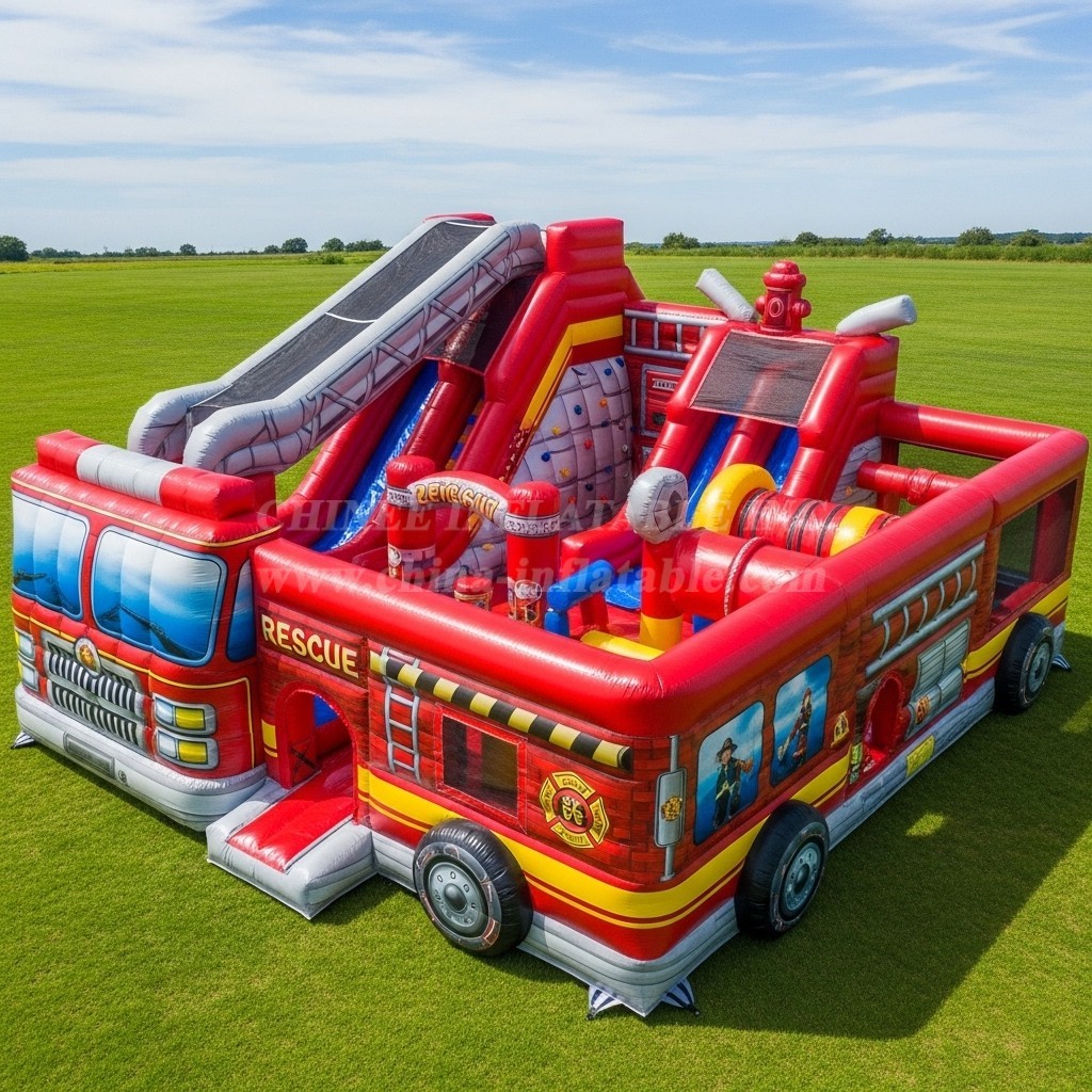 T6-6437 Firetruck Theme Inflatable Funcity