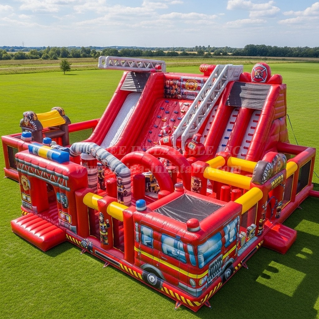 T6-6439 Firetruck Theme Inflatable Funcity
