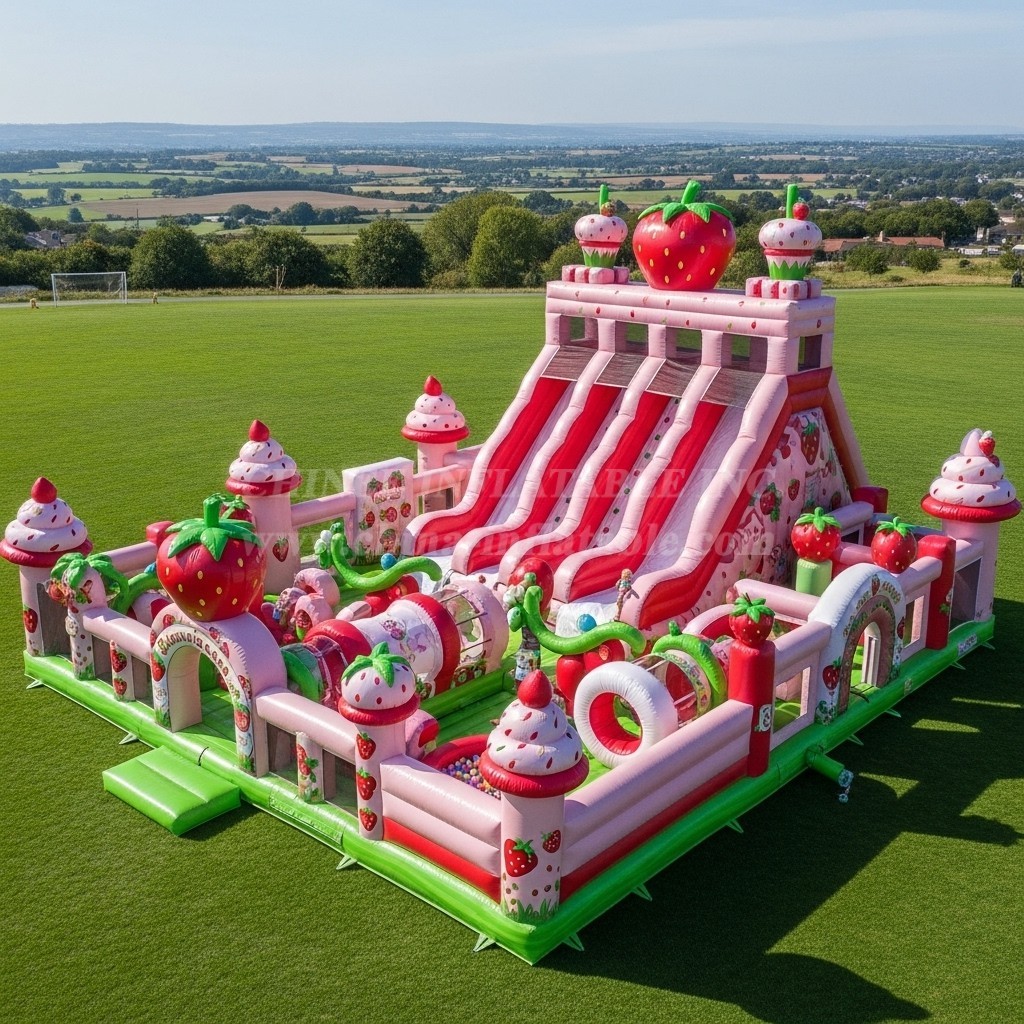T6-6592 Strawberry Shortcake Theme Inflatable Funcity