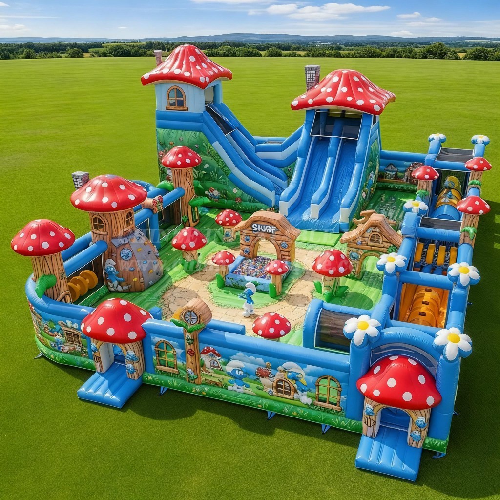 T6-6621 The Smurfs Theme Inflatable Funcity