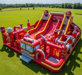 T6-6716 Firetruck Theme Inflatable Park