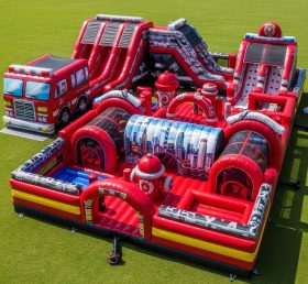 T6-6721 Firetruck Theme Inflatable Park