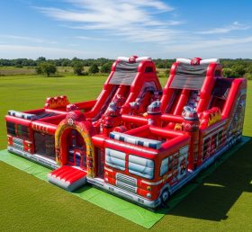T6-6723 Firetruck Theme Inflatable Park