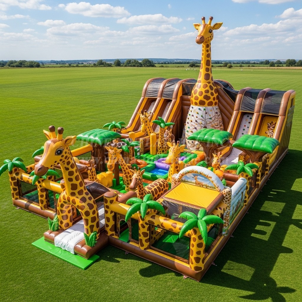 T6-6730 Giraffe Theme Inflatable Park