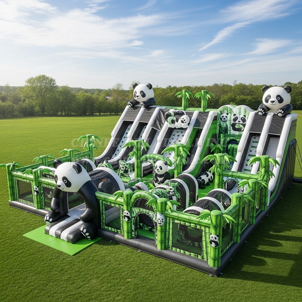 T6-6775 Panda Theme Inflatable Park