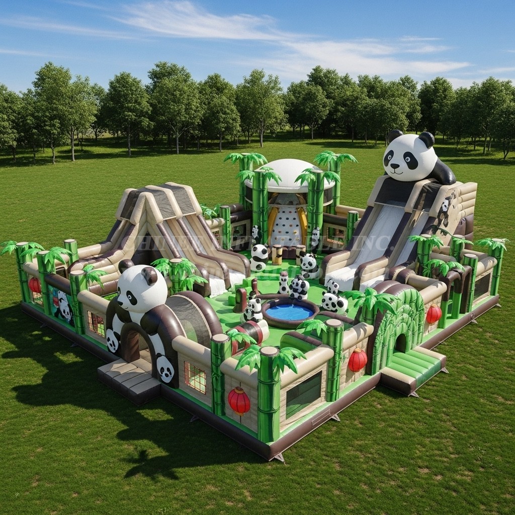T6-6776 Panda Theme Inflatable Park