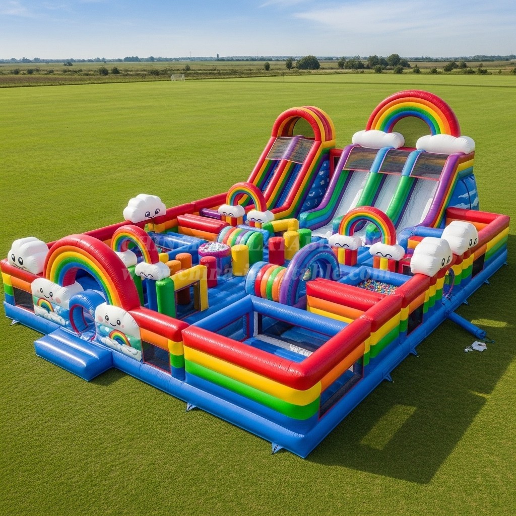 T6-6791 Rainbow Theme Inflatable Park