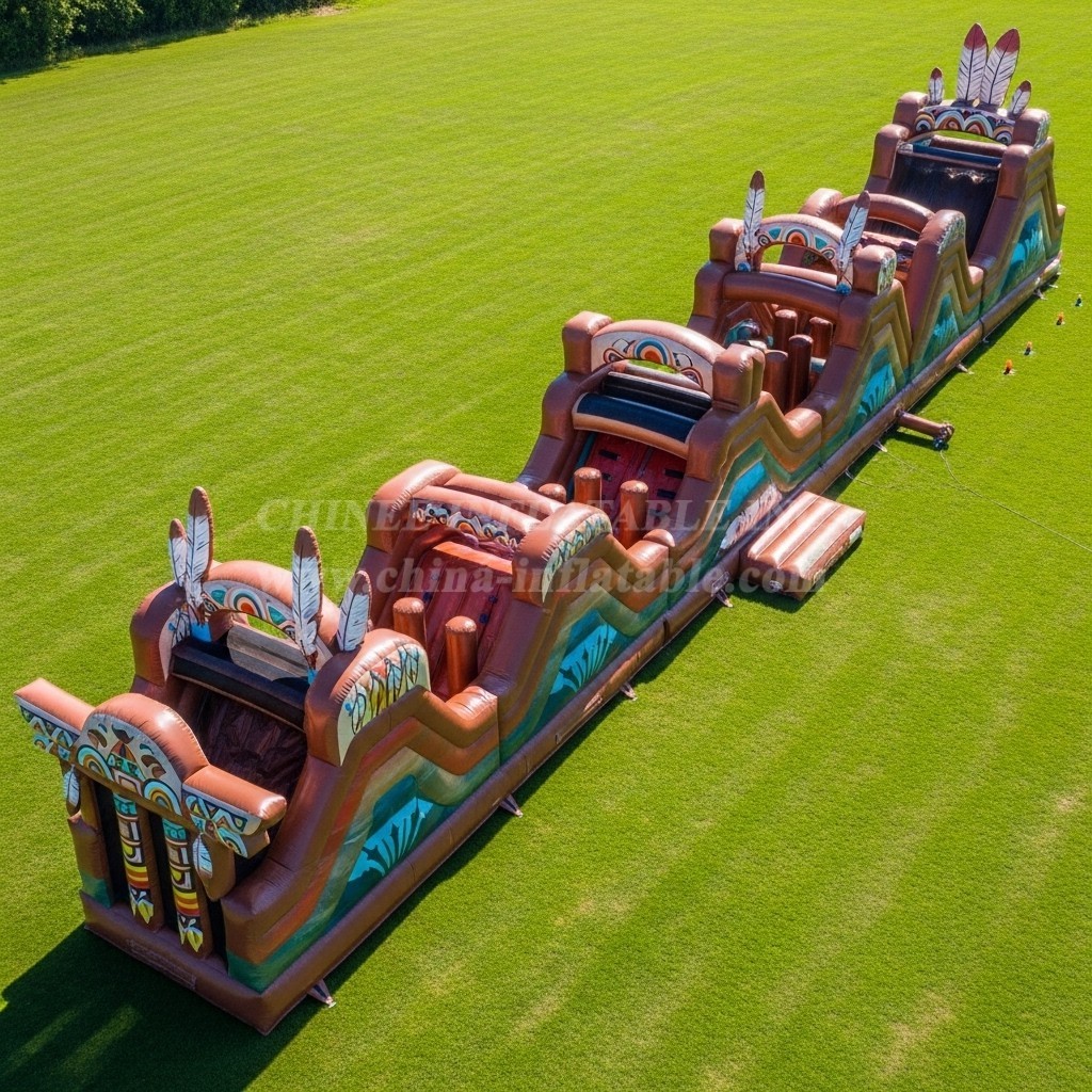 T7-3700 American Indian Theme Inflatable Obstacle Course
