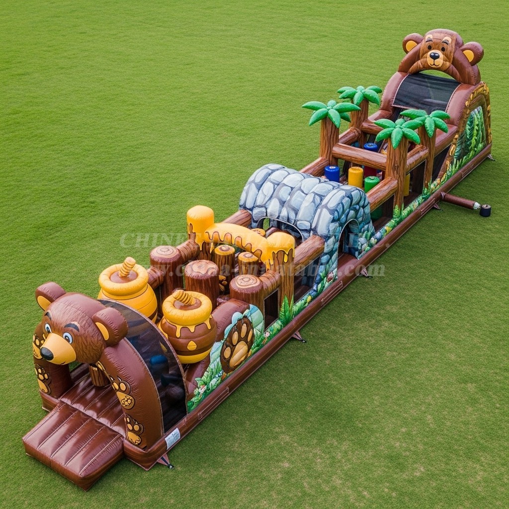 T7-3706 Bear Theme Inflatable Obstacle Course