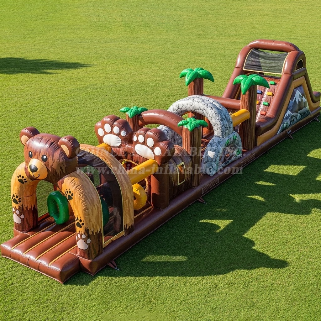T7-3708 Bear Theme Inflatable Obstacle Course