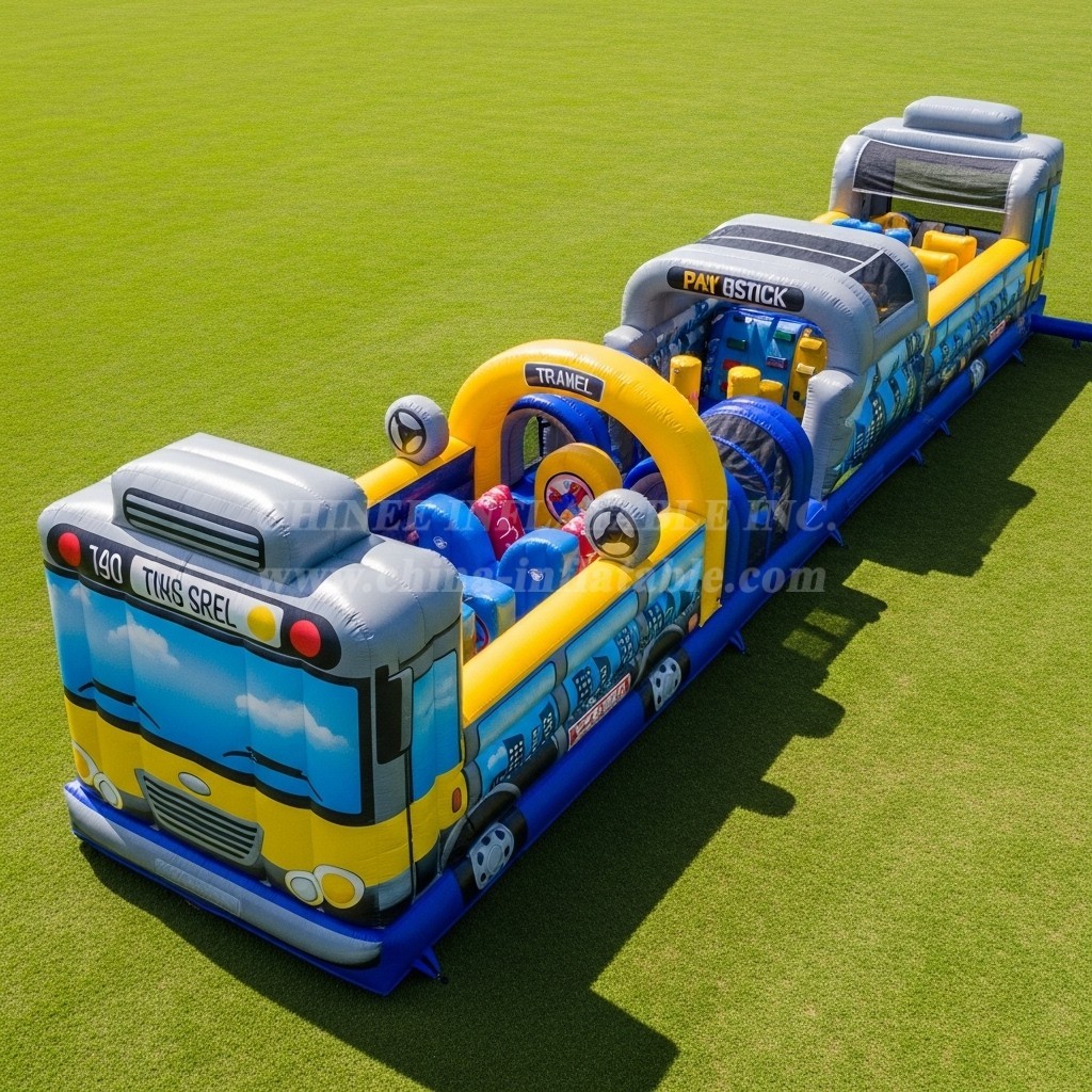 T7-3722 Bus Theme Inflatable Obstacle Course