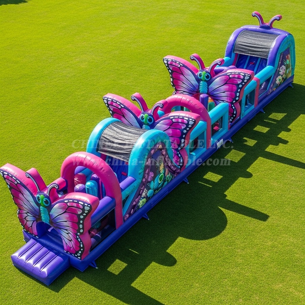 T7-3727 Butterfly Theme Inflatable Obstacle Course
