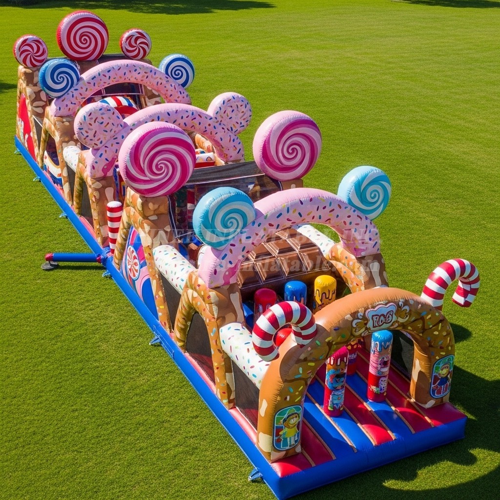 T7-3731 Candy Theme Inflatable Obstacle Course