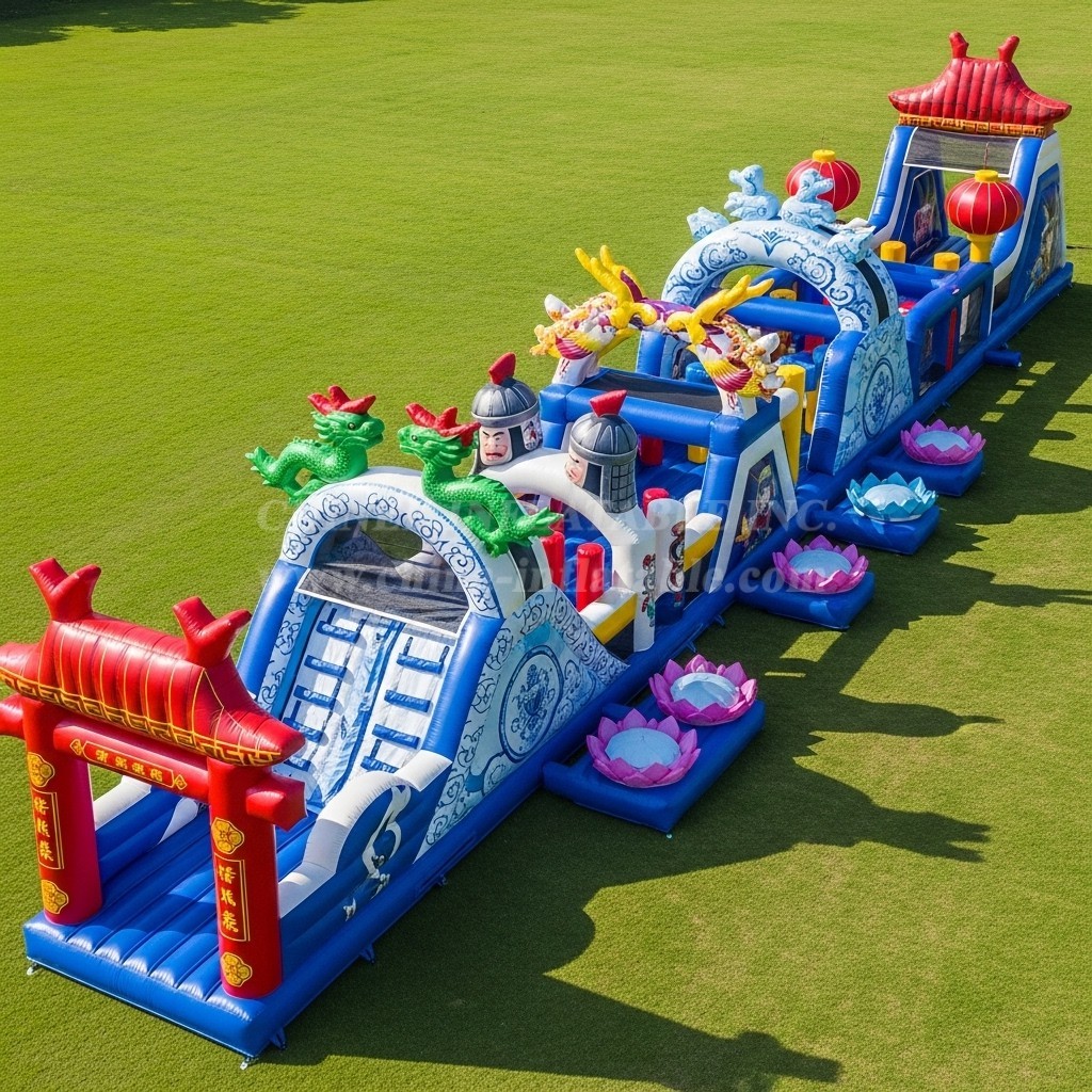 T7-3741 Chinese Style Theme Inflatable Obstacle Course